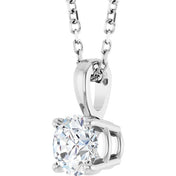 14K White 1/2 CT Natural Diamond 18" Necklace