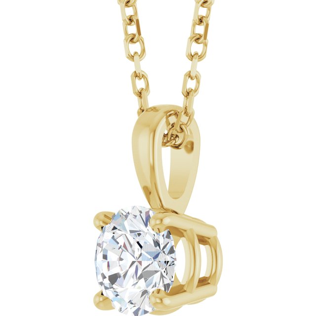 14K Yellow 1/2 CT Lab-Grown Diamond 18" Necklace