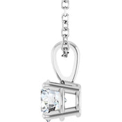 14K White 1/2 CT Natural Diamond 18" Necklace