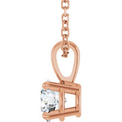 14K Rose 1/2 CT Natural Diamond 18" Necklace