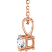 14K Rose 1/2 CT Lab-Grown Diamond 18" Necklace