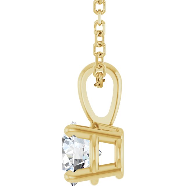 14K Yellow 1/2 CT Natural Diamond 18" Necklace