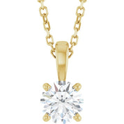 14K Yellow 1/2 CT Lab-Grown Diamond 18" Necklace