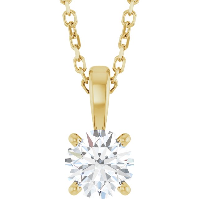 14K Yellow 1/2 CT Lab-Grown Diamond 18" Necklace