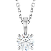 14K White 1/2 CT Lab-Grown Diamond 18" Necklace