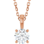 14K Rose 1/2 CT Lab-Grown Diamond 18" Necklace