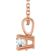 14K Rose 1/4 CT Natural Diamond 18" Necklace