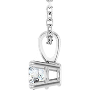 14K White 1/4 CT Natural Diamond 18" Necklace