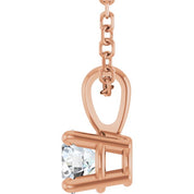 14K Rose 1/4 CT Lab-Grown Diamond 18" Necklace