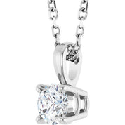 14K White 1/4 CT Lab-Grown Diamond 18" Necklace