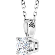 14K White 1/4 CT Lab-Grown Diamond 18" Necklace