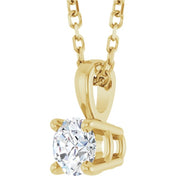 14K Yellow 1/4 CT Natural Diamond 18" Necklace