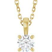 14K Yellow 1/4 CT Natural Diamond 18" Necklace