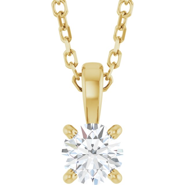 14K Yellow 1/4 CT Lab-Grown Diamond 18" Necklace