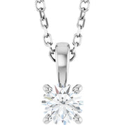 14K White 1/4 CT Lab-Grown Diamond 18" Necklace