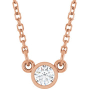 14K Rose Stuller Lab-Grown Moissanite Solitaire 18" Necklace