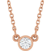 14K Lab-Grown Diamond Solitaire Necklace, 18" Chain, Various Carat Weights Available
