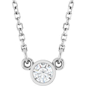 14K Lab-Grown Diamond Solitaire Necklace, 18" Chain, Various Carat Weights Available