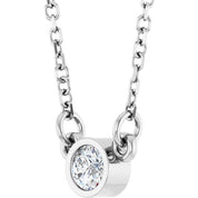 Platinum Stuller Lab-Grown Moissanite Solitaire 18" Necklace