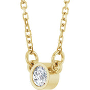 14K Lab-Grown Diamond Solitaire Necklace, 18" Chain, Various Carat Weights Available