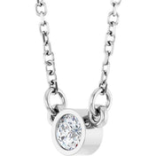 14K Lab-Grown Diamond Solitaire Necklace, 18" Chain, Various Carat Weights Available