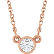 14K Lab-Grown Diamond Solitaire Necklace, 18" Chain, Various Carat Weights Available
