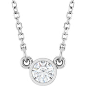 14K Lab-Grown Diamond Solitaire Necklace, 18" Chain, Various Carat Weights Available
