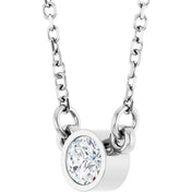 14K Lab-Grown Diamond Solitaire Necklace, 18" Chain, Various Carat Weights Available