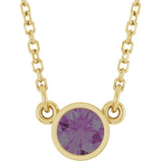 14K Yellow Lab-Grown Alexandrite Solitaire 16" Necklace