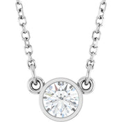 14K Lab-Grown Diamond Solitaire Necklace, 18" Chain, Various Carat Weights Available