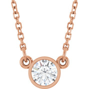 14K Rose Stuller Lab-Grown Moissanite Solitaire 18" Necklace