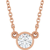 14K Lab-Grown Diamond Solitaire Necklace, 18" Chain, Various Carat Weights Available