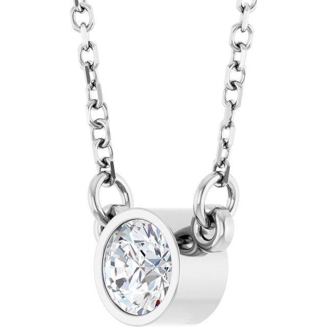 Platinum Stuller Lab-Grown Moissanite Solitaire 18" Necklace