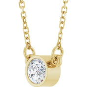 14K Lab-Grown Diamond Solitaire Necklace, 18" Chain, Various Carat Weights Available