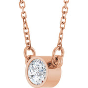 14K Rose Stuller Lab-Grown Moissanite Solitaire 18" Necklace
