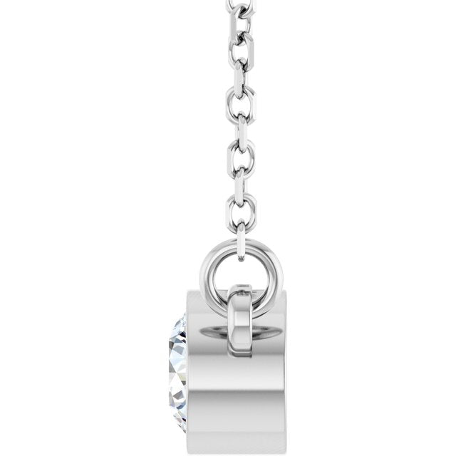 Platinum Stuller Lab-Grown Moissanite Solitaire 18" Necklace