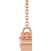 14K Rose Stuller Lab-Grown Moissanite Solitaire 18" Necklace