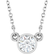 14K Lab-Grown Diamond Solitaire Necklace, 18" Chain, Various Carat Weights Available