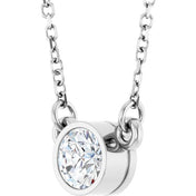 14K Lab-Grown Diamond Solitaire Necklace, 18" Chain, Various Carat Weights Available