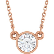 14K Lab-Grown Diamond Solitaire Necklace, 18" Chain, Various Carat Weights Available