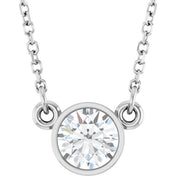 14K Lab-Grown Diamond Solitaire Necklace, 18" Chain, Various Carat Weights Available