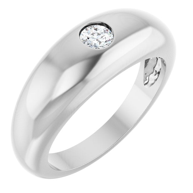 Platinum 1/4 CT Lab-Grown Diamond Dome Ring