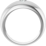 Platinum 1/4 CT Natural Diamond Dome Ring