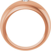 14K Rose 1/4 CT Natural Diamond Dome Ring