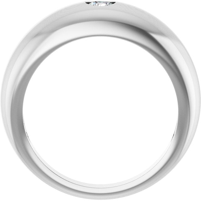 Platinum 1/4 CT Lab-Grown Diamond Dome Ring