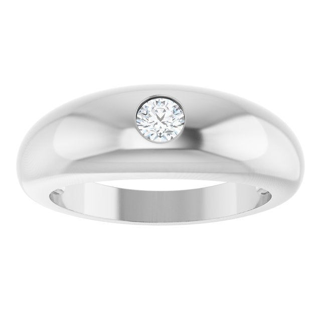 Platinum 1/4 CT Lab-Grown Diamond Dome Ring