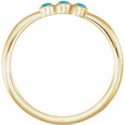 14K Yellow Natural Turquoise Stackable Ring
