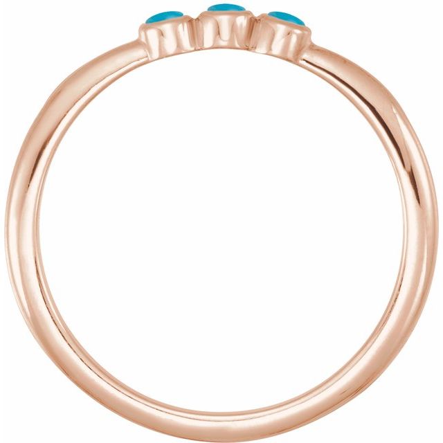 14K Rose Natural Turquoise Stackable Ring