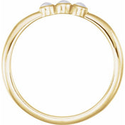 14K Yellow Natural Rainbow Moonstone Stackable Ring
