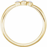 14K Yellow Natural Rainbow Moonstone Stackable Ring